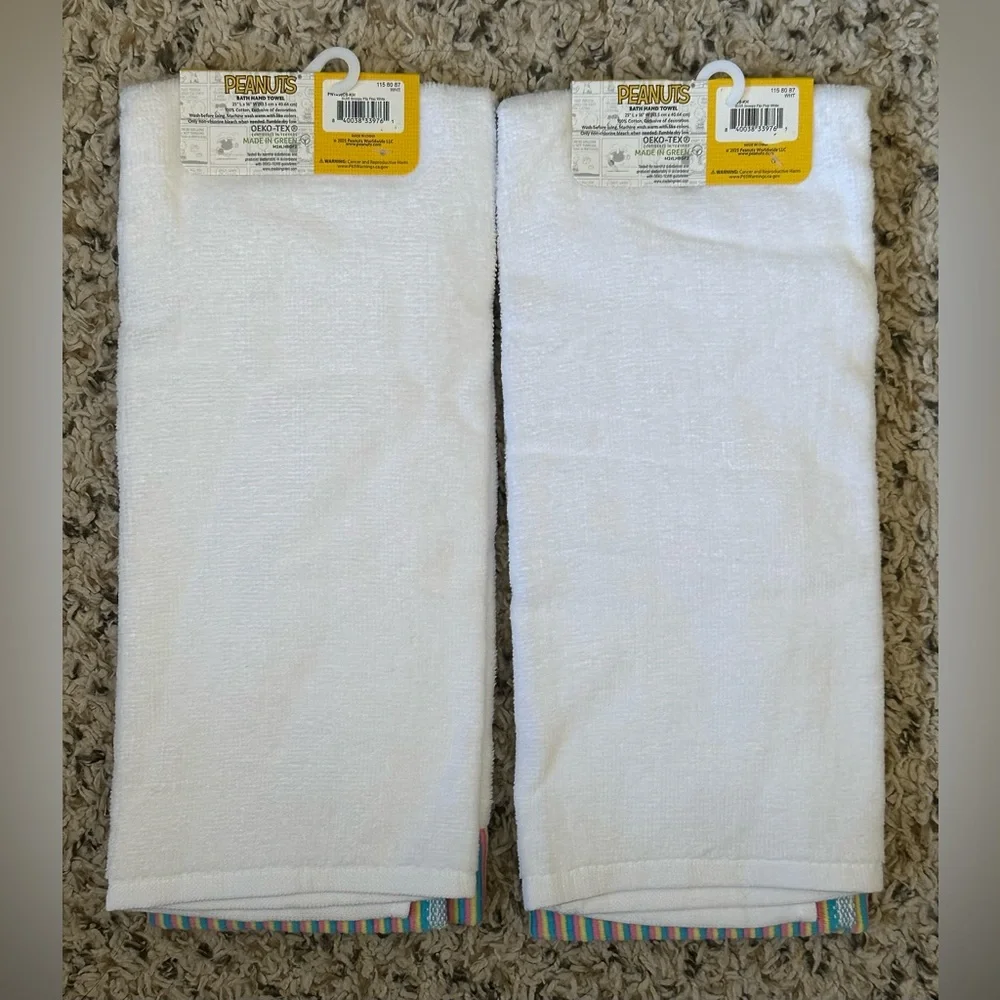 🩴🩴Peanuts Snoopy Flip Flop Summer Hand Towel, set of 2, NWT